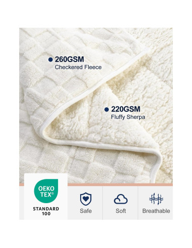 Manta Pesada Kivik 152x203 cm 6.8 kg Beige Suave