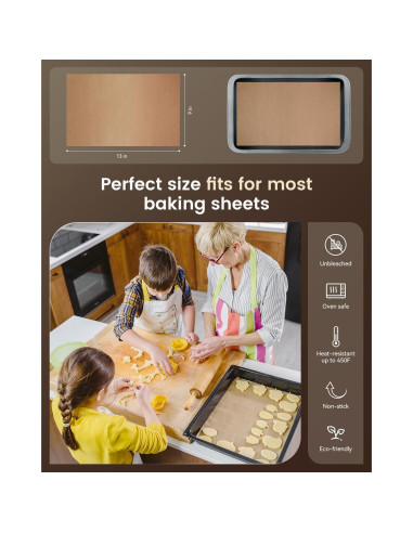Hojas de Papel Pergamino Antiadherentes AMFOCUS 22.86x33.02cm 100PCS