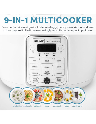 Olla Multicocina Digital AROMA 4Qt para Arroz y Granos