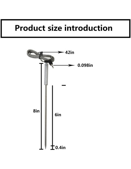 Sonda de Reemplazo Thermopro 2.5mm 106.68cm para Termómetros Sonda de Reemplazo Thermopro 2.5mm 106.68cm para Termómetros