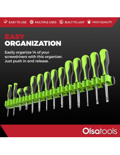 Organizador de Destornilladores Olsa Tools - Montaje en Pared - 14 Clips 2