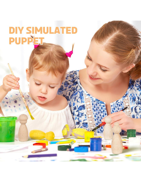 Muñecos de Madera sin Terminar MAGICLULU 5 Piezas 8cm Muñecos de Madera sin Terminar MAGICLULU 5 Piezas 8cm