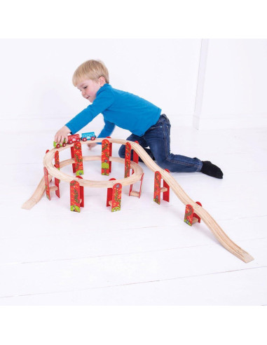 Pista de Tren de Madera Bigjigs Rail - Expansión 27 Piezas