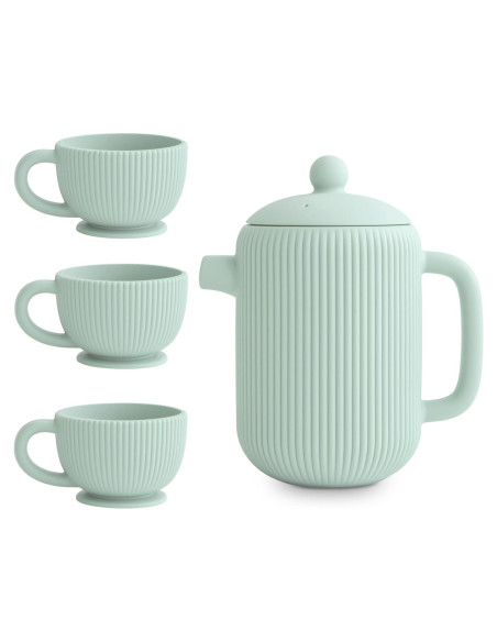 Juego de Té de Silicona Mushie para Bebés 4 Piezas Azul Juego de Té de Silicona Mushie para Bebés 4 Piezas Azul