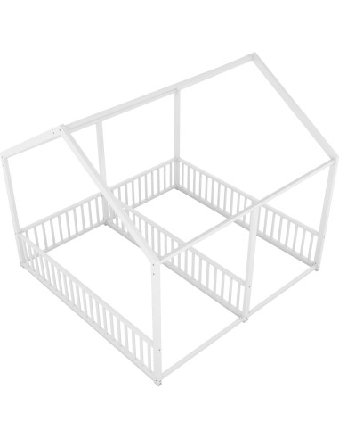 Cama Montessori DNYN Doble Twin con Techo y Barandillas