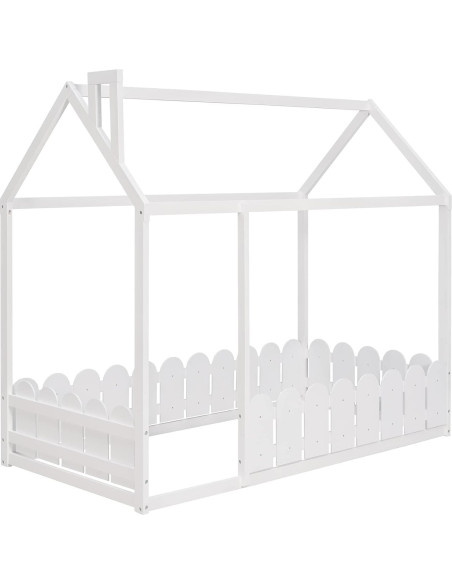 Cama Montessori Individual Bellemave con Barandilla y Techo Cama Montessori Individual Bellemave con Barandilla y Techo