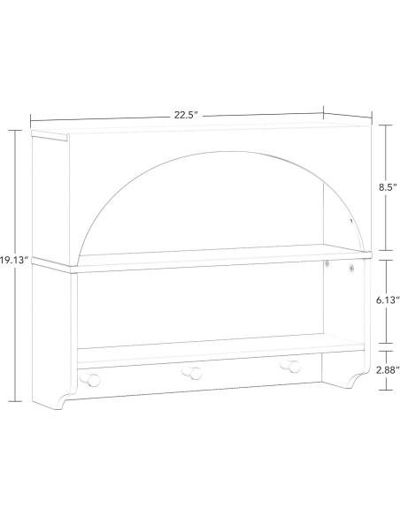 Estantería de Pared RiverRidge Curve Appeal Blanca con 2 Estantes y 3 Ganchos Estantería de Pared RiverRidge Curve Appeal Blanca con 2 Estantes y 3 Ganchos