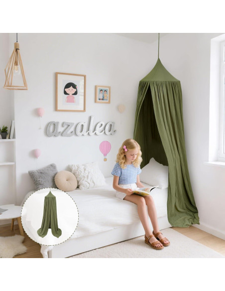 Dosel de Cama Infantil Vhaso Algodón Verde 250 cm Dosel de Cama Infantil Vhaso Algodón Verde 250 cm