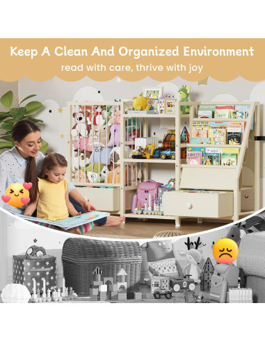 Estantería Montessori Beige Creso hom para Niños 3 Niveles