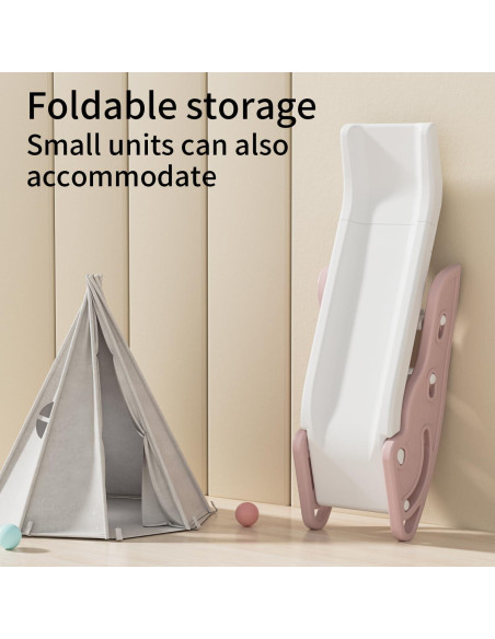 Tobogán Plegable Gupamiga Rosa para Niños 1-3 Años Tobogán Plegable Gupamiga Rosa para Niños 1-3 Años