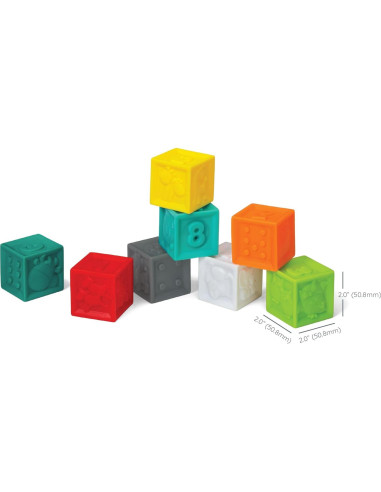 Conjunto de Bloques Apilables Infantino - 8 Piezas Suaves 6 Meses+