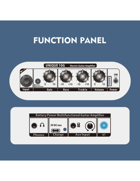 Amplificador de guitarra eléctrica Coolmusic Único 10G 10W inalámbrico Amplificador de guitarra eléctrica Coolmusic Único 10G 10W inalámbrico