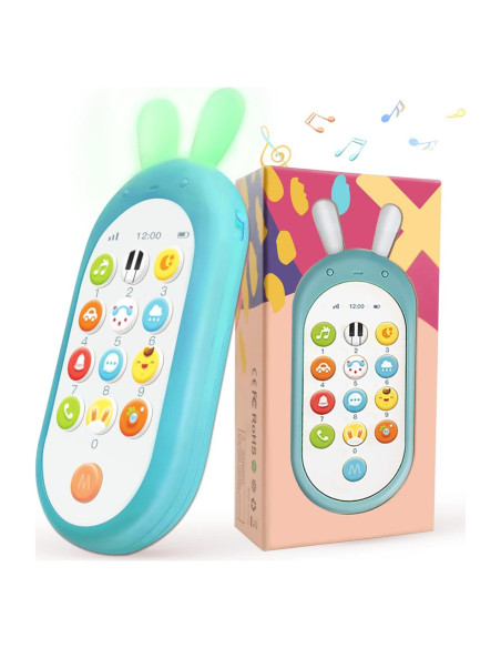 Teléfono Juguete Interactivo Richgv para Bebés 6-12 Meses Teléfono Juguete Interactivo Richgv para Bebés 6-12 Meses