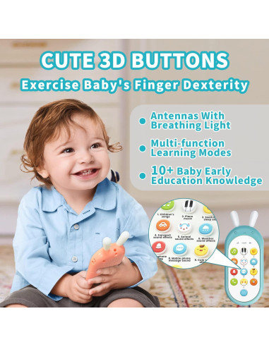 Teléfono Juguete Interactivo Richgv para Bebés 6-12 Meses