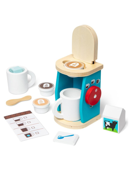 Set de Cafetera de Madera Melissa & Doug 11 Piezas Juego Infantil Set de Cafetera de Madera Melissa & Doug 11 Piezas Juego Infantil