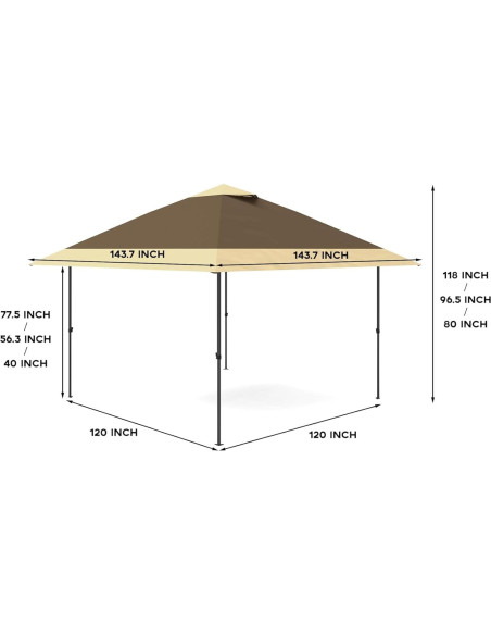 Carpa Pop-Up Takywep 3.66x3.66m Impermeable con Altura Ajustable Carpa Pop-Up Takywep 3.66x3.66m Impermeable con Altura Ajustable