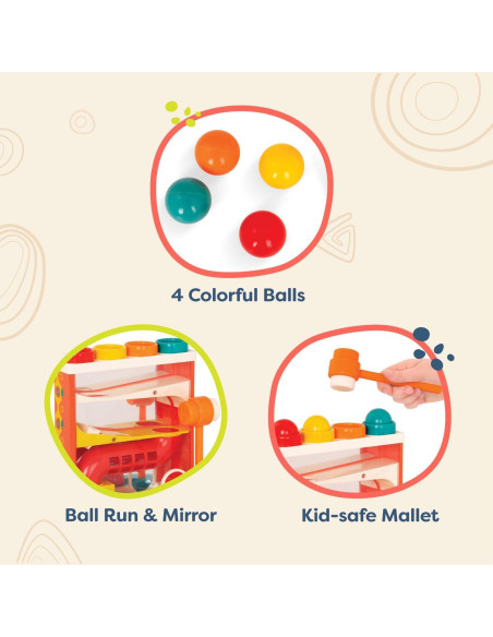 Juguete de Golpear B. toys Pelota Loca con Martillo 4 Pelotas Juguete de Golpear B. toys Pelota Loca con Martillo 4 Pelotas