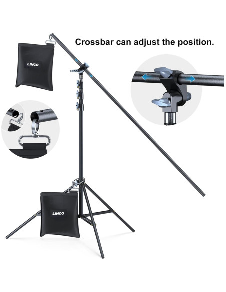 Soporte de Fondo Portátil LINCO 2.9m Ajustable con Clips Soporte de Fondo Portátil LINCO 2.9m Ajustable con Clips
