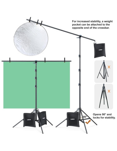 Soporte de Fondo Portátil LINCO 2.9m Ajustable con Clips