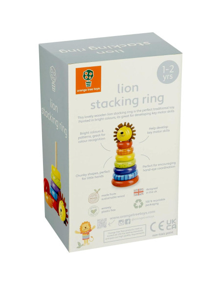 Anillo Apilable de Madera León - Juguete Educativo 12m+ Anillo Apilable de Madera León - Juguete Educativo 12m+