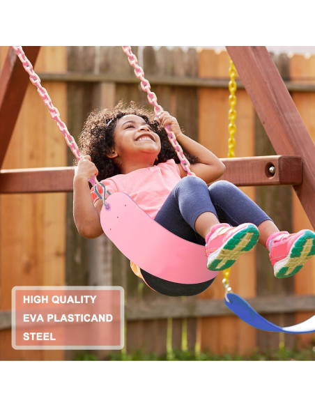 Asiento de columpio KINSPORY para niños - Rosa, alta resistencia Asiento de columpio KINSPORY para niños - Rosa, alta resistencia