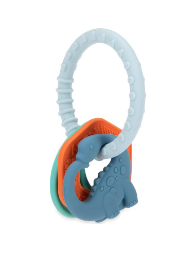 Anillo de Dentición Dino Chewy Charms Nuby - Silicona Suave 3+ Meses