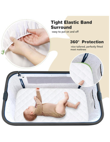Protector de Colchón Impermeable Asatdd para Cuna AMKE - Paquete de 2