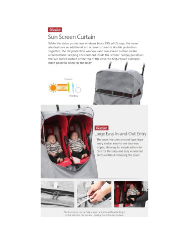 Cubierta para Cochecito Gemelar Manito Melange Twin Gris