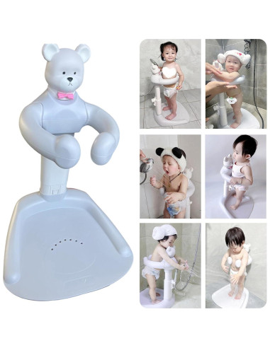 Soporte de Ducha para Bebé Ajustable Oso Gris 6-36 Meses
