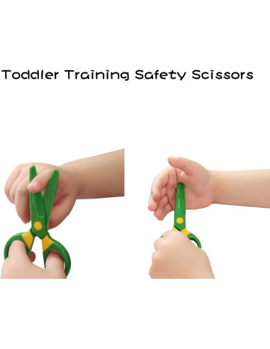 Kit de Tijeras de Seguridad AMASSAN para Niños - 3 Piezas y 60 Hojas de Papel