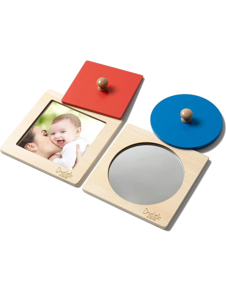 Rompecabezas Montessori Driddle con Espejo y Foto - 6x6 cm Rompecabezas Montessori Driddle con Espejo y Foto - 6x6 cm