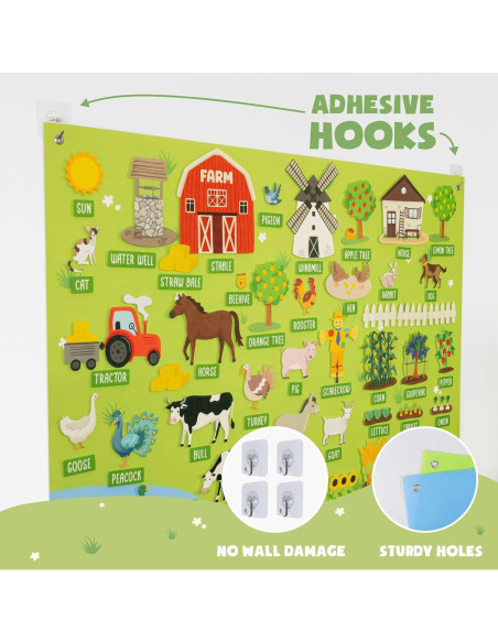 Tablero de Fieltro Educativo Bonnyco Granja 92 Piezas 115x83cm Tablero de Fieltro Educativo Bonnyco Granja 92 Piezas 115x83cm