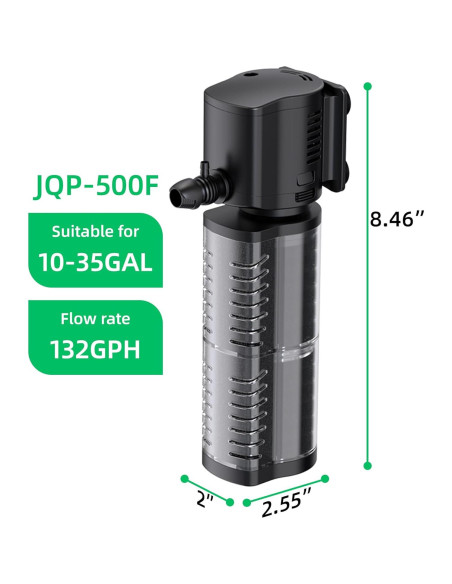 Filtro de Acuario FREESEA 5W 132GPH para 10-35 Galones Filtro de Acuario FREESEA 5W 132GPH para 10-35 Galones