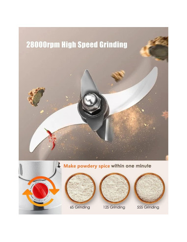Molinillo Eléctrico de Granos CGOLDENWALL 300g Acero Inoxidable