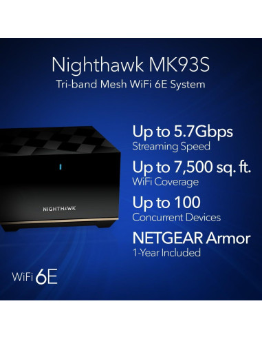 Sistema WiFi en Malla NETGEAR Nighthawk 6E MK93S - 3 Piezas