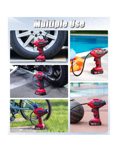 Compresor de Aire Portátil AVID POWER 20V Inalámbrico Rojo