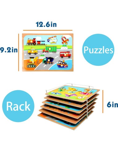 Juego de Rompecabezas Educativo WOOD CITY para Niños 2-4 Años