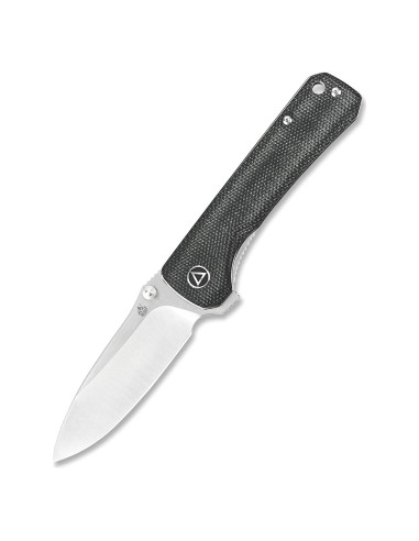 Cuchillo de bolsillo QSP Hawk, hoja Sandvik 14C28N, mango negro