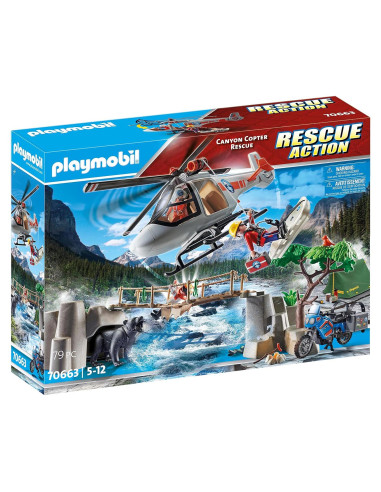 Rescate Helicóptero Playmobil 70663 con 3 Figuras y Accesorios