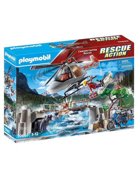 Rescate Helicóptero Playmobil 70663 con 3 Figuras y Accesorios Rescate Helicóptero Playmobil 70663 con 3 Figuras y Accesorios