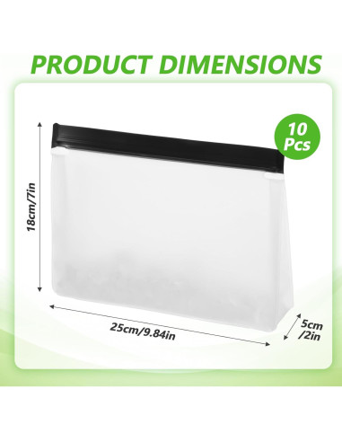 10 Bolsas Reutilizables HOFURME para Hielo y Alimentos 0.95L