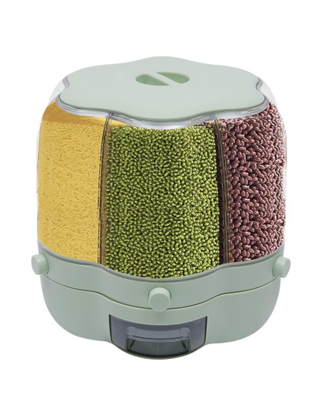 Contenedor de Cereal 6 en 1 TTOCTE 8 kg Hermético Matcha Contenedor de Cereal 6 en 1 TTOCTE 8 kg Hermético Matcha