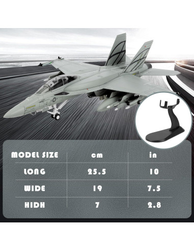 Modelo de Avión Militar HANGHANG F/A-18F 1:72 Aleación