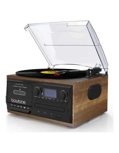 Tocadiscos Boytone BT-32W Vintage Bluetooth 3 Velocidades