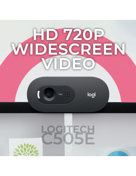 Webcam Logitech C505E HD 720p con Micrófono USB-A Negro Webcam Logitech C505E HD 720p con Micrófono USB-A Negro