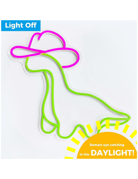 Letrero Neón Dinosaurio Vaquero iPuppy LED 40x36cm Letrero Neón Dinosaurio Vaquero iPuppy LED 40x36cm