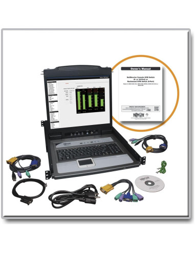 Interruptor KVM Tripp Lite B020-U08-19-K 8 Puertos LCD 19"