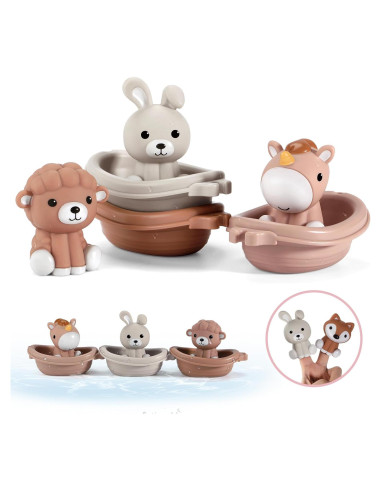 Juguetes de baño Nueplay para niños 18 meses, set 6 piezas