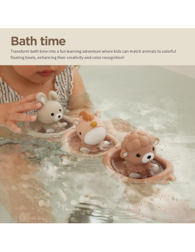 Juguetes de baño Nueplay para niños 18 meses, set 6 piezas
