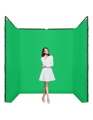 Kit de Soporte de Fondo Verde 2.4m x 4m Goto7 para Fotografía